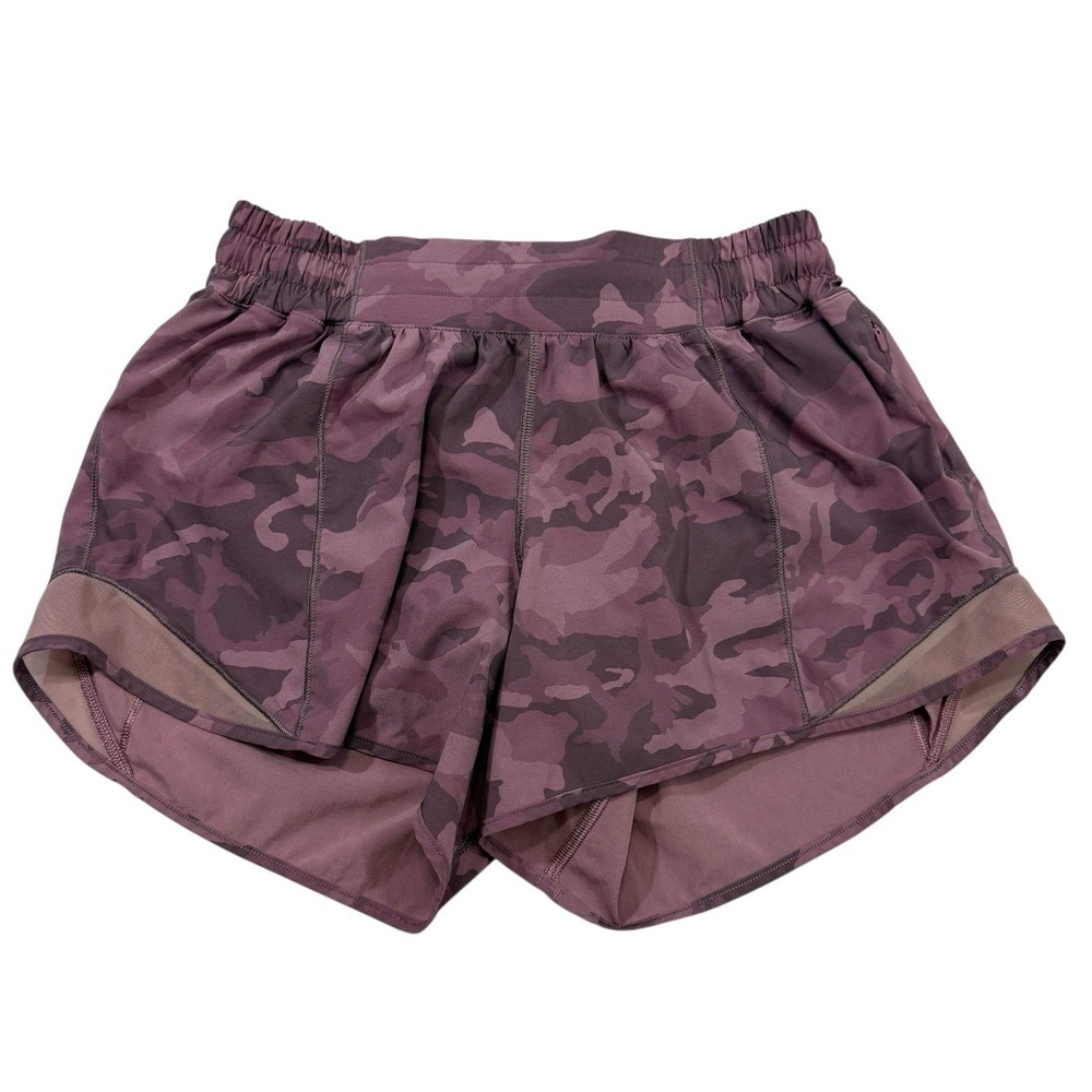 Lululemon Hotty Hot Short II *Long 4" Incognito Camo Pink Taupe Multi Size 6